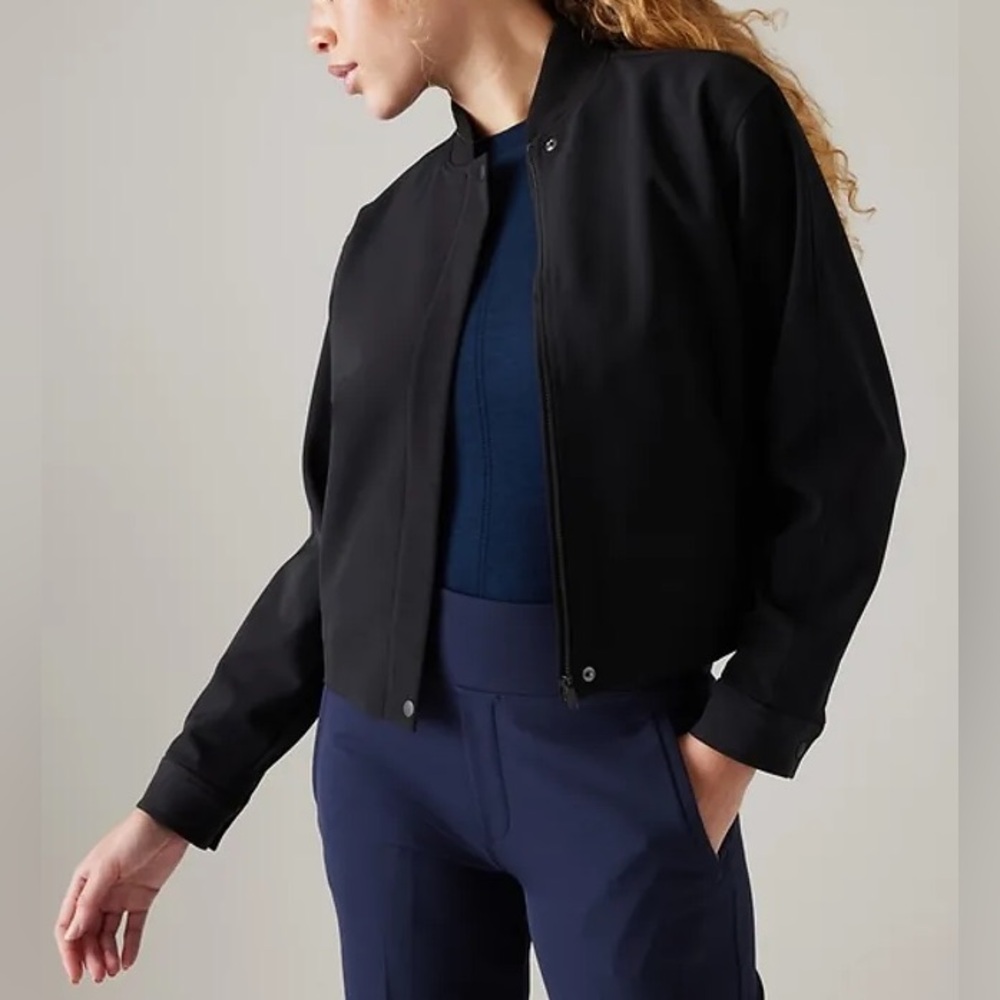 Athleta Endless Bomber Jacket Black Large